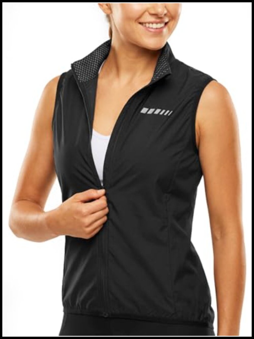 Windproof Cycling Vest Full-Zip Bike Jacket with Pocket